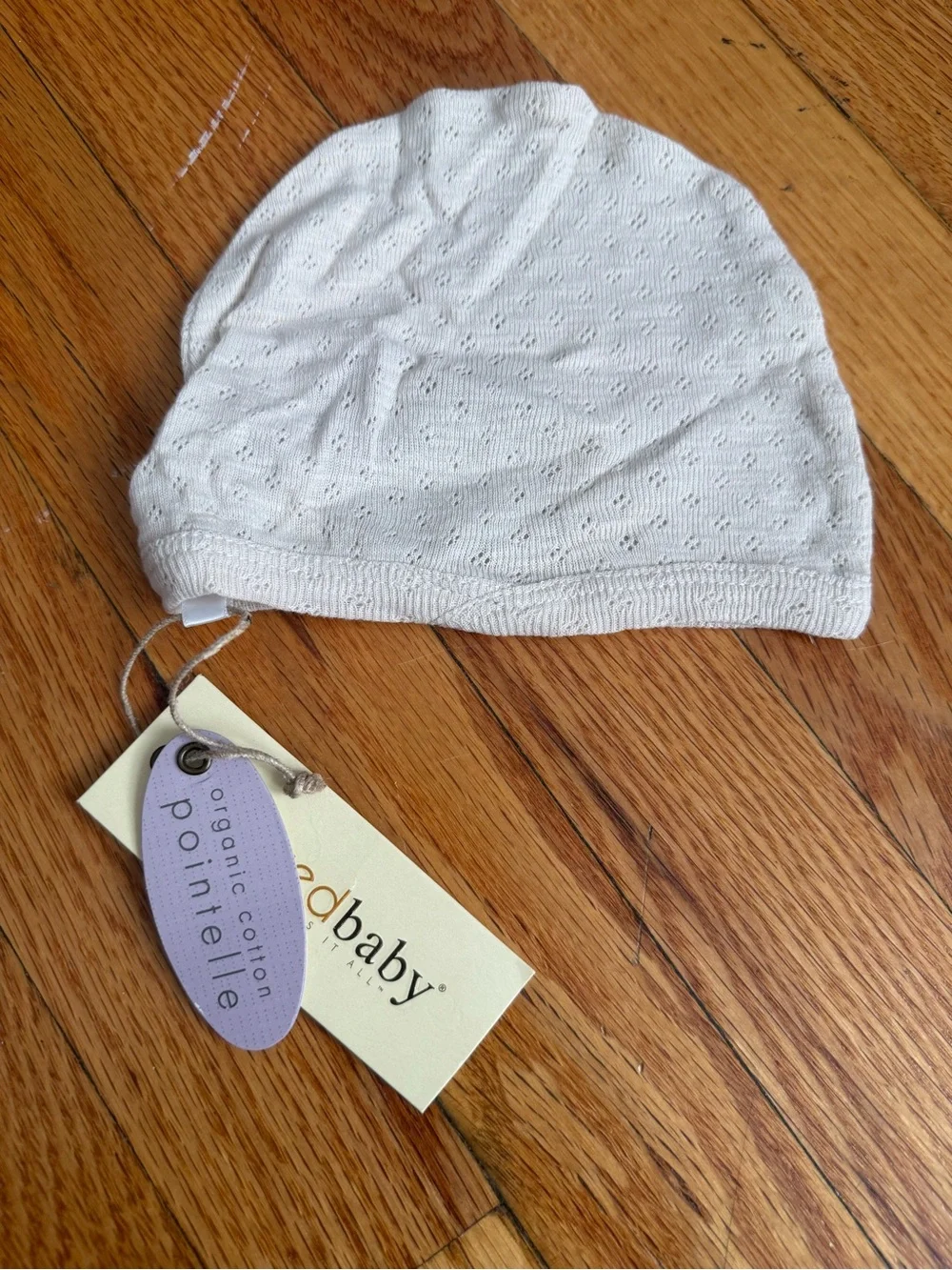 White Organic Cotton Baby Hat